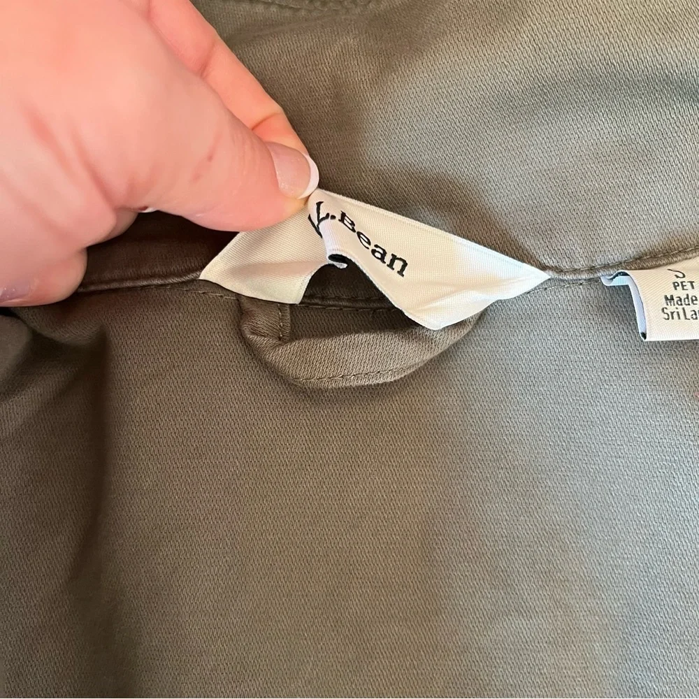 L.L. Bean Classic Utility Jacket Coat Olive Army Green Women's Small Petite - Picture 9 of 13